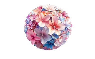 Abstract colorful 3D sphere floating with dynamic artistic form and vibrant motion isolated on transparent background PNG