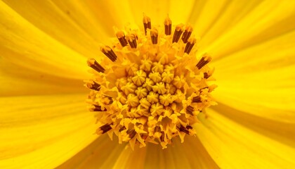 Close-up of vibrant yellow flower center