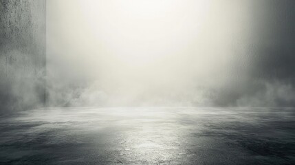 Foggy concrete interior