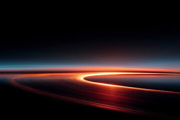 Abstract fiery sunset curve design art