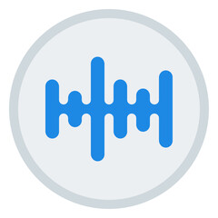 Obraz premium Audio waveform icon. Sound frequency symbol. Podcast signal and voice recording collection. Flat Icon
