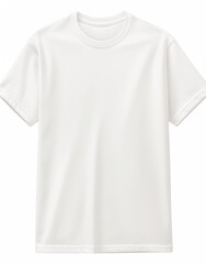 White t-shirt mockup folded on left side against clean white background, no text or logo front view