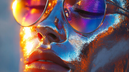 close up of a face of a buddha