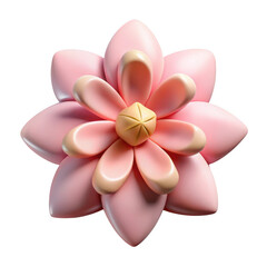 3d render of a pink stylized flower isolated on transparent background