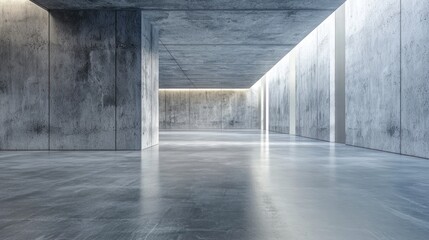 Minimalist concrete interior space