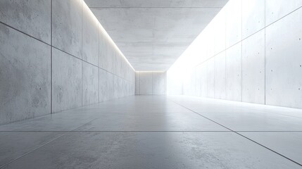 Empty concrete hallway