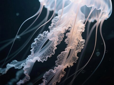 jellyfish in blue background