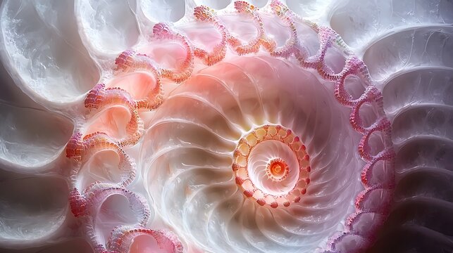 Pink Spiral Shell Macro Detail.