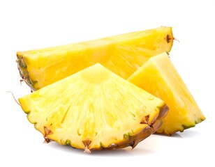 Studio shot of pineapple slices showcasing vibrant color and texture detail