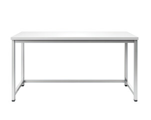 Simple white rectangular table with a flat surface and four legs