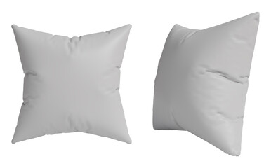 White pillow isolated on white background, 3d render