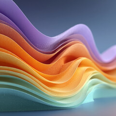 Abstract Color Waves: A mesmerizing abstract design showcasing layered waves of vibrant hues, creating a dynamic visual of smooth gradients, representing an endless expanse.