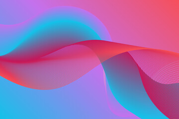 Abstract red turquoise gradient wave background