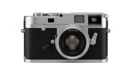 Classic silver rangefinder camera pristine condition