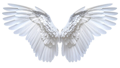Pair of white angel wings, detailed