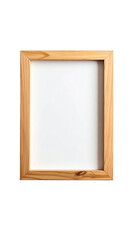 Empty light wood picture frame