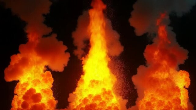 Set of three types of fire explosions. File contains Alpha Channel.