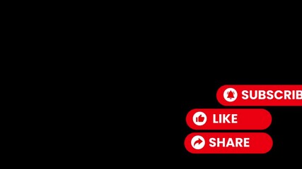 YouTube subscribe, like, and share button animation on Alpha Channel 4K
- Powered by Adobe