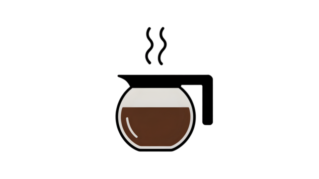 Coffee pot vector icon simple flat design illustration isolated on white background