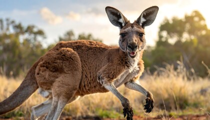Fototapeta premium Kangaroo in the golden light