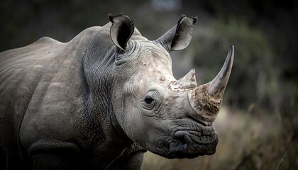 Obraz premium Close-up of a white rhinoceros (1)