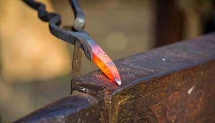 Hot metal being shaped