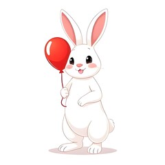 Obraz premium rabbit with ballon 