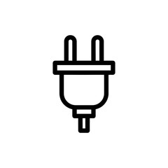 Electrical plug icon connects devices digitally
