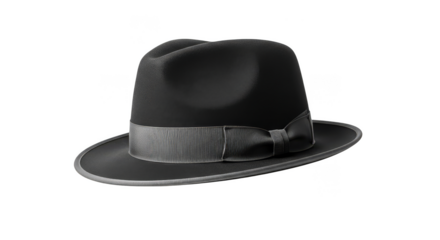 Sleek black fedora in the void