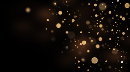 Golden light particles on a deep background
