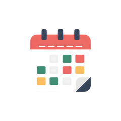 Fototapeta premium Calendar icon flat vector illustration for appointment scheduling reminder and event management isolated on white background