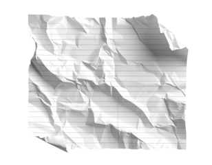 Crumpled sheet of lined paper