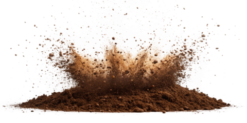 Close-Up Soil Splash with Flying Dirt Particles on Transparent Background
Dynamic Earth Burst – Rich Brown Soil Scattering in Mid-Air