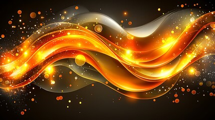 Golden Wave Energy Abstract Background. (1)