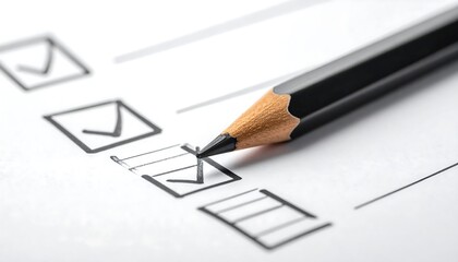 Checklist with a pencil