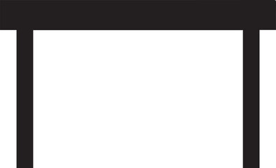 Obraz premium Simple black table icon minimalist design furniture symbol object graphic representation