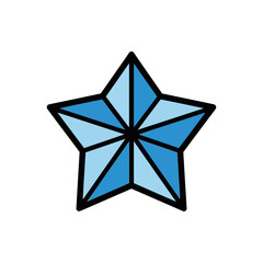 Obraz premium Blue star shines bright isolated on white background