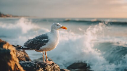 Fototapeta premium seagull on the beach