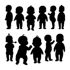 silhouettes of children