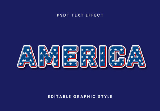 Blue And Red Bold Americana Patriotic Text Effect Usa Stars Patriotic Font