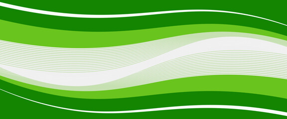 Abstract White and Green wave wide background banner. vector modern,illustration,simple design,