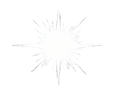 Radiant white starburst on black background