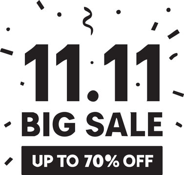1111 Big Sale Up To 70 Off promotional banner.