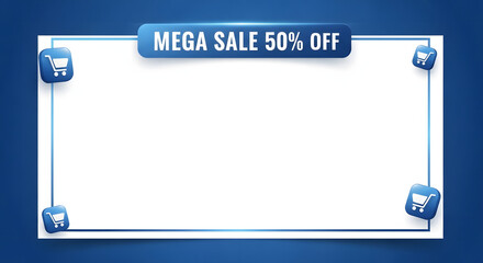 Fototapeta premium Realistic Clean Modern Sale Promotion Frame Templates for E-commerce and Social Media Marketing