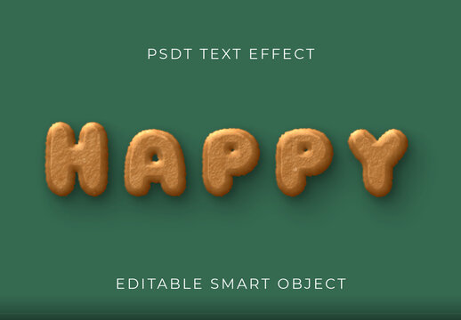 Brown Gingerbread Icing Christmas Text Effect Xmas Cookie Font