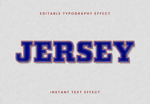 Blue And Red Embroidery Chainstitch Sports Jersey Font Varsity Outlined Text Effect