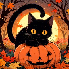 Halloween concept, October, AI