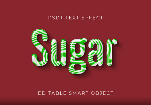 Green And White Candy Cane Stripes Christmas Text Effect Xmas Candy Font