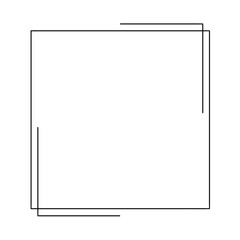 Obraz premium Black thin line square frame element..
