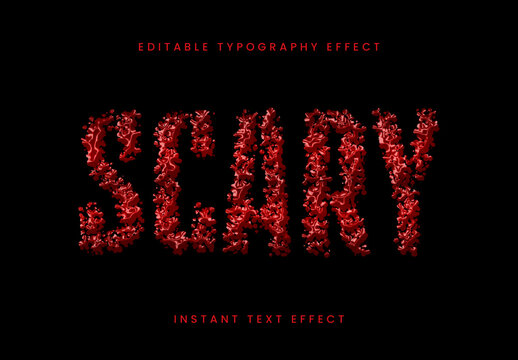 Red Splatter Blood Text Effect Scary Bloody Font